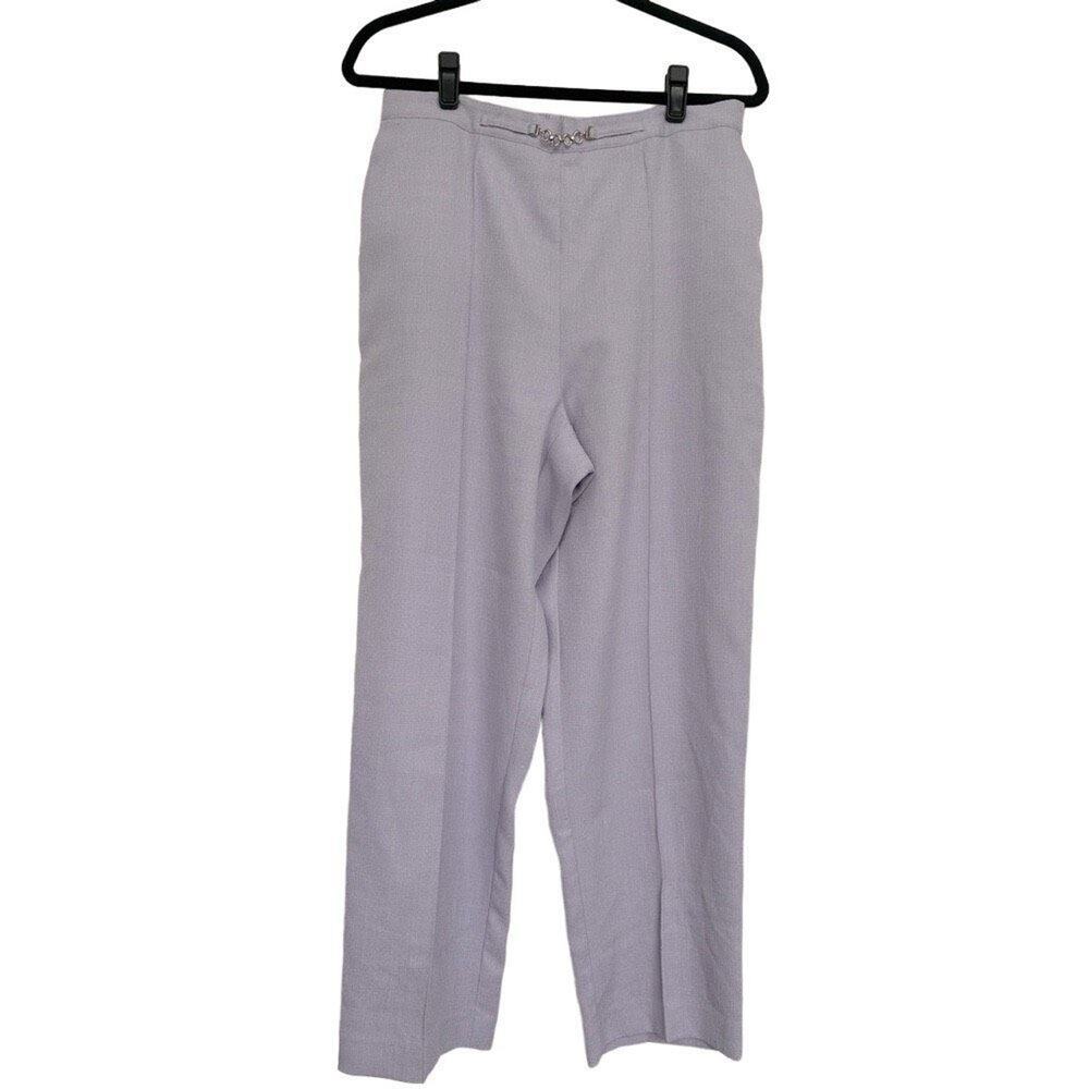 Alfred Dunner Lavender Petite Trousers Chain Detail Size 14P